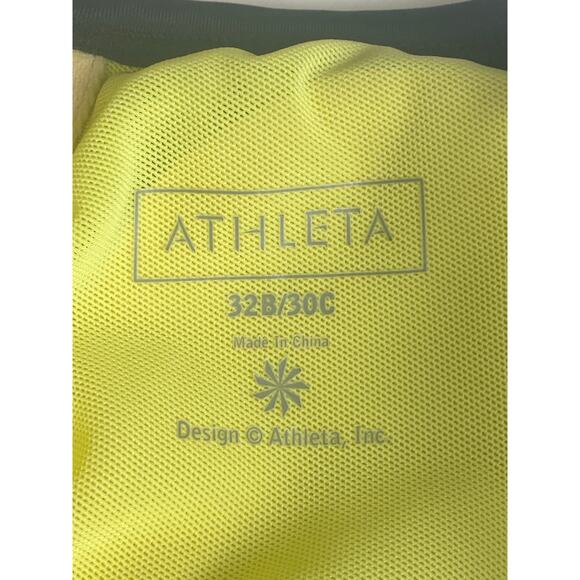 Athleta Black Double Strap Ruched Side Drawstring Tankini Top Size 32B/30C - Picture 3 of 5